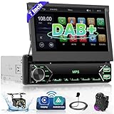 Ohradio DAB/DAB+ Autoradio 1 DIN mit Ausfahrbarem 7-Zoll-Bildschirm,...