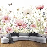 Fototapete Garten Blumen Tapete, Fototapeten 400x280cm (B×H) für...