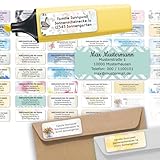 Sunnywall® Adressetiketten Adressaufkleber personalisiert - 110...