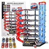 CELMAN Parkgarage Spielset für Kinder - Multilevel Spielzeugauto Parkhaus...