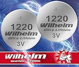 2 x CR1220 CR 1220 WILHELM Lithium Knopfzelle 3V 40mAh ø12x2,0mm Batterie...