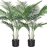 Fopamtri Künstliche Areca Palme 110 cm Künstliche Palme, 10 Zweige, für...