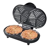 Bestron Doppel-Waffeleisen für klassische Herzwaffeln, Herzwaffeleisen mit...