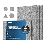 shinfly 5mm Filzgleiter Selbstklebend 4 Stück - (20x15cm) Möbelgleiter...