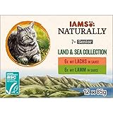 IAMS Naturally Senior Katzenfutter Nass in Sauce - hochwertiges Nassfutter...