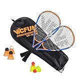 VICFUN Speed-Badminton 100 Set Junior Premium - 2 Badmintonschläger, 3...