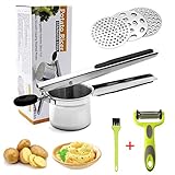 HOTLIKE Kartoffelpresse aus Edelstahl, Spätzlepresse 6 PCS Set,...