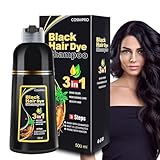 Haarfarbe Schwarz färben Haarfärbeshampoo Shampoo Gegen Graue Haare 3 in...