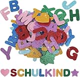 234 Stück 4,3 cm Moosgummi Buchstaben Glitzer Aufkleber Selbstklebend...