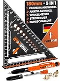 THORVALD Zimmermannswinkel 5-in-1 - Winkelmesser Anschlagwinkel +...