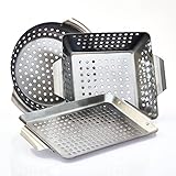 Smart-Planet Grillkorb 3er Set Edelstahl - Grillschalen - BBQ Schalen -...