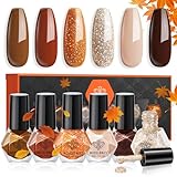 modelones Nagellack 6 PCS, Nagellack Schnelltrocknend Braun Nude Orange...