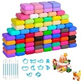 Softknete Kinder 72 Farben DIY Bastelset – Lufttrocknende Modelliermasse...