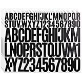 Klebebuchstaben Wetterfest, Buchstaben Zahlen Aufkleber,5 Blätter Schwarz...