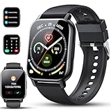 Smartwatch Herren Damen mit Telefonfunktion, 1,85' Zoll Voll Touchscreen...