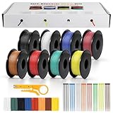 LightingWill 20 AWG 0,5mm² Silikon Elektrokabel Set in 8 Farben, 5 Meter...