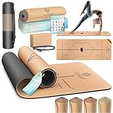 KESSER® Yogamatte Kork Inkl. Tragegurt Tasche & Block Gymnastikmatte -...