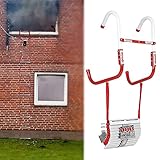 QCLUEU Feuerleiter, 2-3 Stockwerke mit rutschfesten Sprossen, tragbare...