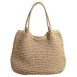 TIAASTAP Strohtasche für Damen Summer Stroh Handtasche Strandtasche...