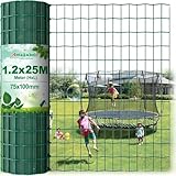 Amagabeli 1.2M X 25M Gartenzaun Zaun PVC-beschichteter Rostfrei 75 x 100mm...
