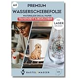 BastelWizard Premium Wasserschiebefolie TRANSPARENT für Laserdrucker -...