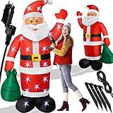 KESSER® Aufblasbarer Weihnachtsmann XL 195cm LED beleuchtet inkl....