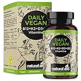 Daily Vegan - Vitamin B12+K2+D3+B2 Komplex - 120 Kapseln (4 Monats-Vorrat)