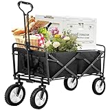 Merax Bollerwagen Faltbar Handwagen mit verstellbare Griffe, Gartenwagen...