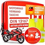 PURAHELP Motorrad Verbandskasten nach aktueller Norm 2024 DIN 13167 (StVO...