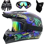 Motorradhelm, DOT-Zertifizierter Integralhelm für Dirtbikes, für Kinder,...