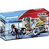 PLAYMOBIL City Action 70572 Polizei-Motorrad: Verfolgung des Geldräubers,...