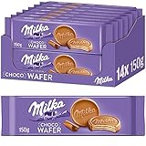 Milka Choco Wafer 14 x 150g, Waffel mit Kakaocreme Füllung umhüllt von...