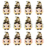 Lyreh 12stk Mini-Zwerge-Figuren, Florale Frühlings-Bienen-Zwerge-Ornamente...