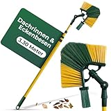 Novaliv Dachrinnenbürste & Eckenbürste mit Schaber & Teleskopstiel 3,3m,...