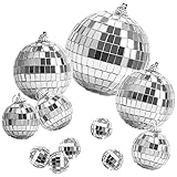 LoQuick 11Stück Disco Spiegel Ball, Silber Hängekugel Spiegelkugel...