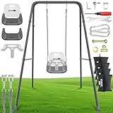 KIDIZ® Babyschaukel mit Gestell 3-in-1 Indoor & Outdoor | Kinderschaukel...