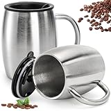 Lawei 2 Stück Edelstahl Kaffeebecher 400ml Campingtasse Isolierbecher...