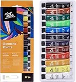 Mont Marte Gouache Set – 12 Stück, 12 ml Tuben – Ideal für...