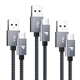 RAMPOW USB C Kabel, [3Pack 1M+1M+2M] USB C ladekabel, 3A ladekabel iPhone...