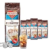 HEARTS Eiskaffee 5 x 1kg lnstant Kaffeepulver für Sommer, Schnelle...