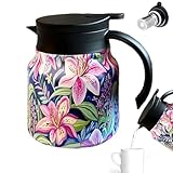 Isolierkanne | 800ml, Edelstahl | Quick Press Verschluss | 100% Dicht | 12h...