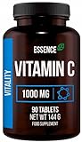 Essence Vitamin C 1000mg - 90 Tabletten für 3 Monate - Vegan - Hochdosiert