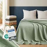Blumtal Tagesdecke Baumwolle 200x230 cm - Musselin Decke Oeko-TEX zert. -...