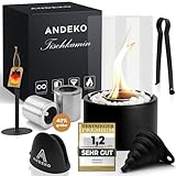 ANDEKO® Bioethanol Tischkamin Premium Tischfeuer | Ethanol Kamin inkl....