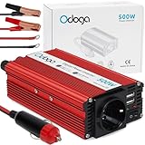 Odoga Wechselrichter 12V auf 230V – 500W Spannungswandler, Stromwandler...