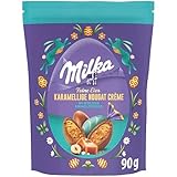 Milka Feine Eier – gefüllt mit karamelliger Nougat Crème und gesalzenen...