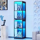 BROTTAR Glasvitrine mit Dreifarbig LED Beleuchtung und Glastüren,...