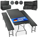 Blumtal Bierzeltgarnitur 3er Set - 2X Bierbank + 1x Biertisch - tragstarke...