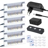 OASHISU Vitrinenbeleuchtung 6er Set 6 * 5050SMD Warmweiß LED-...