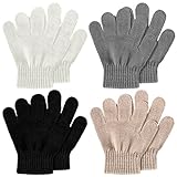 SATINIOR 4 Stück Kinder Winter Handschuhe Stretch Strickhandschuhe Kinder...